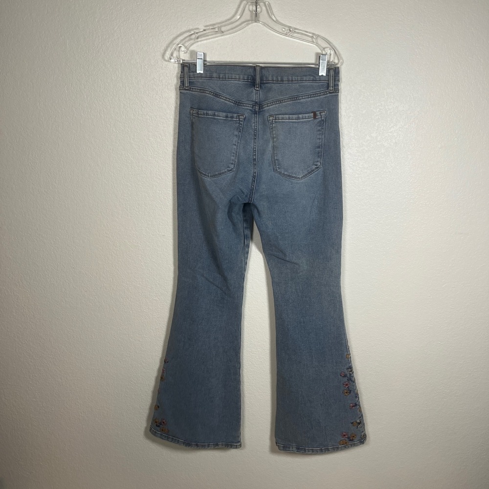 Jessica Simpson Daisy Flare Jeans Light Wash Floral Embroidered Size 10 Boho - Picture 9 of 12